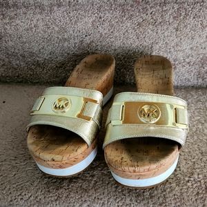 MICHAEL KORS CORK PLATFORM SANDALS